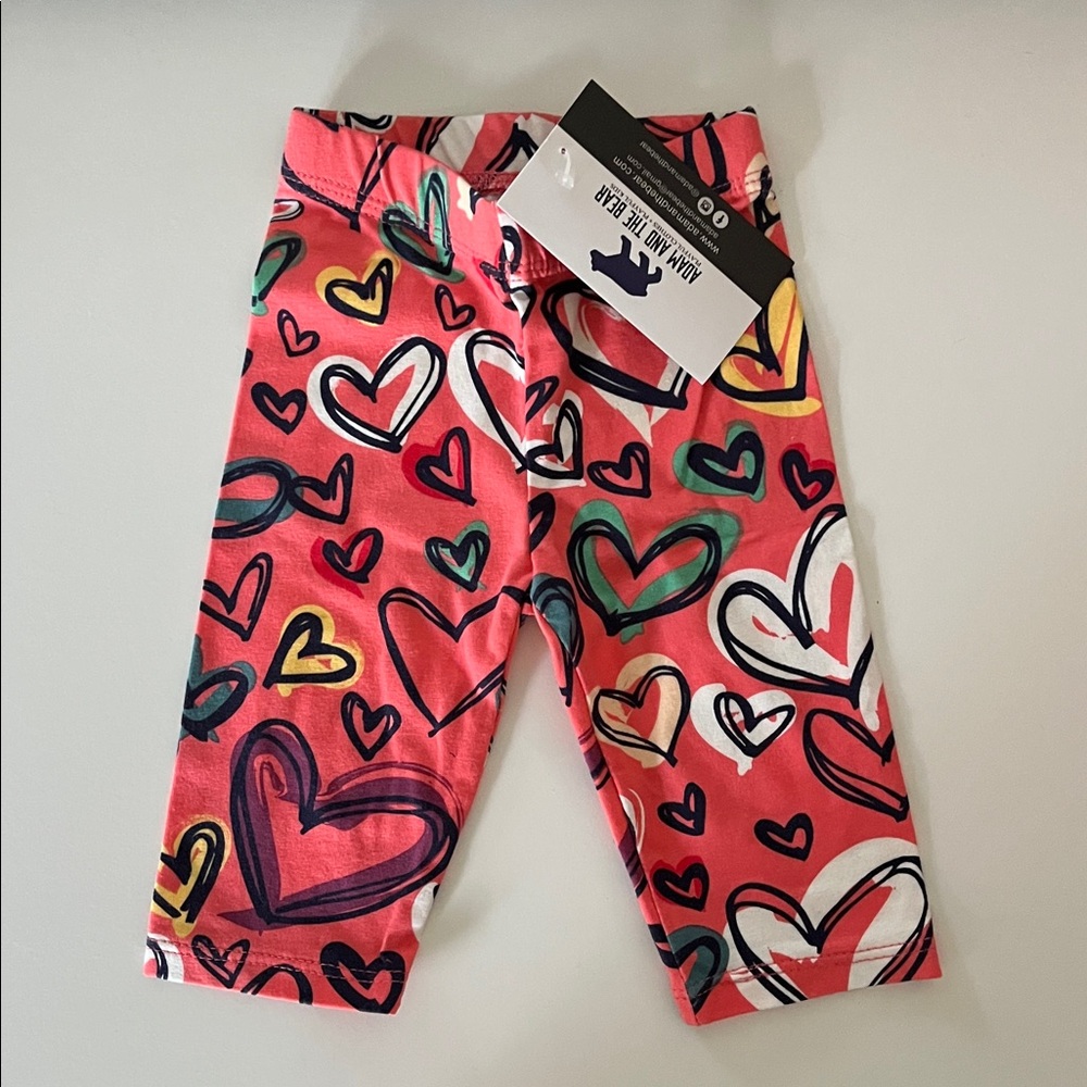 Baby Pink Heart Leggings- NWT- 100% Organic Cotton